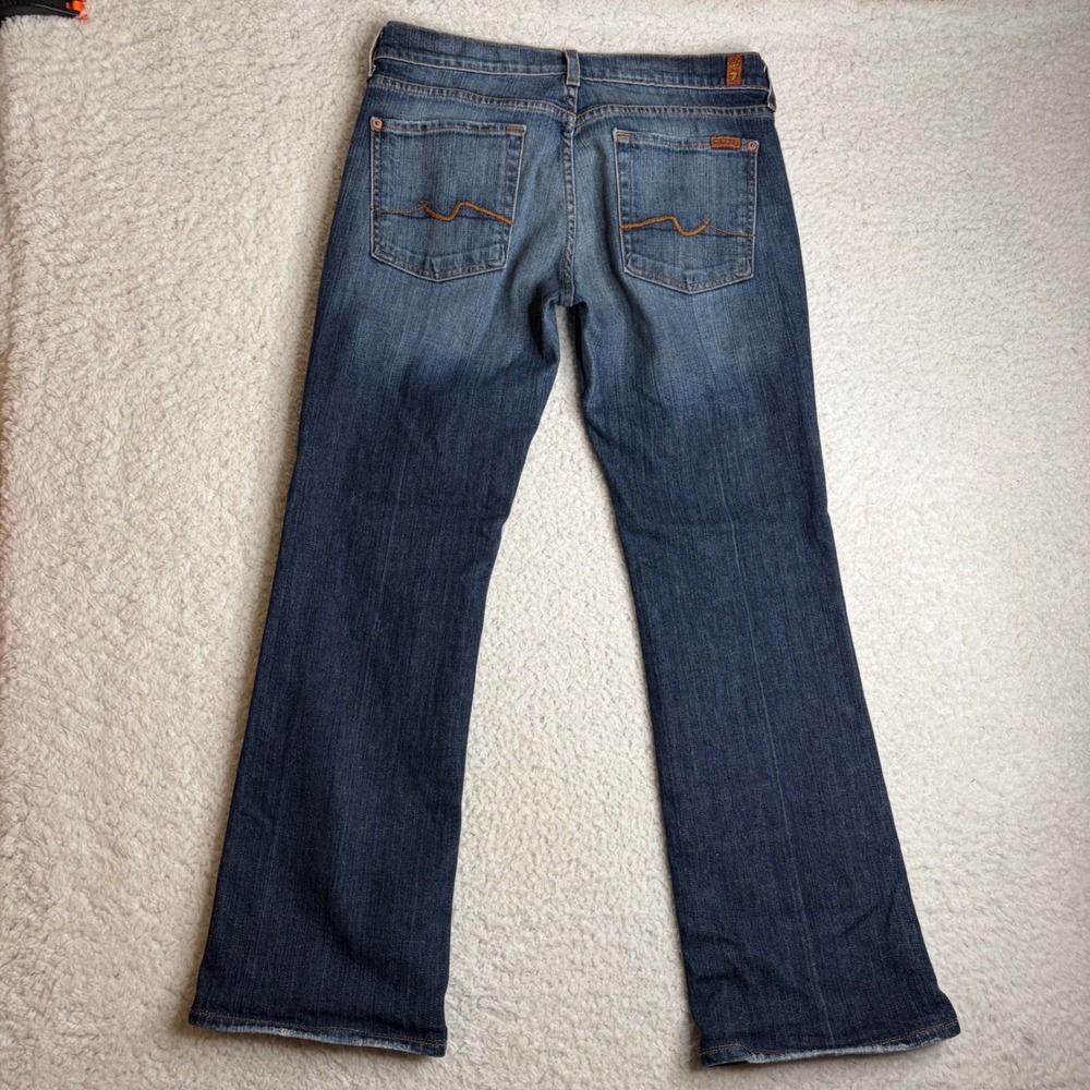 7 For All Mankind Mens Bootcut Jeans blue 31 (32x29) flare dark wash y2k